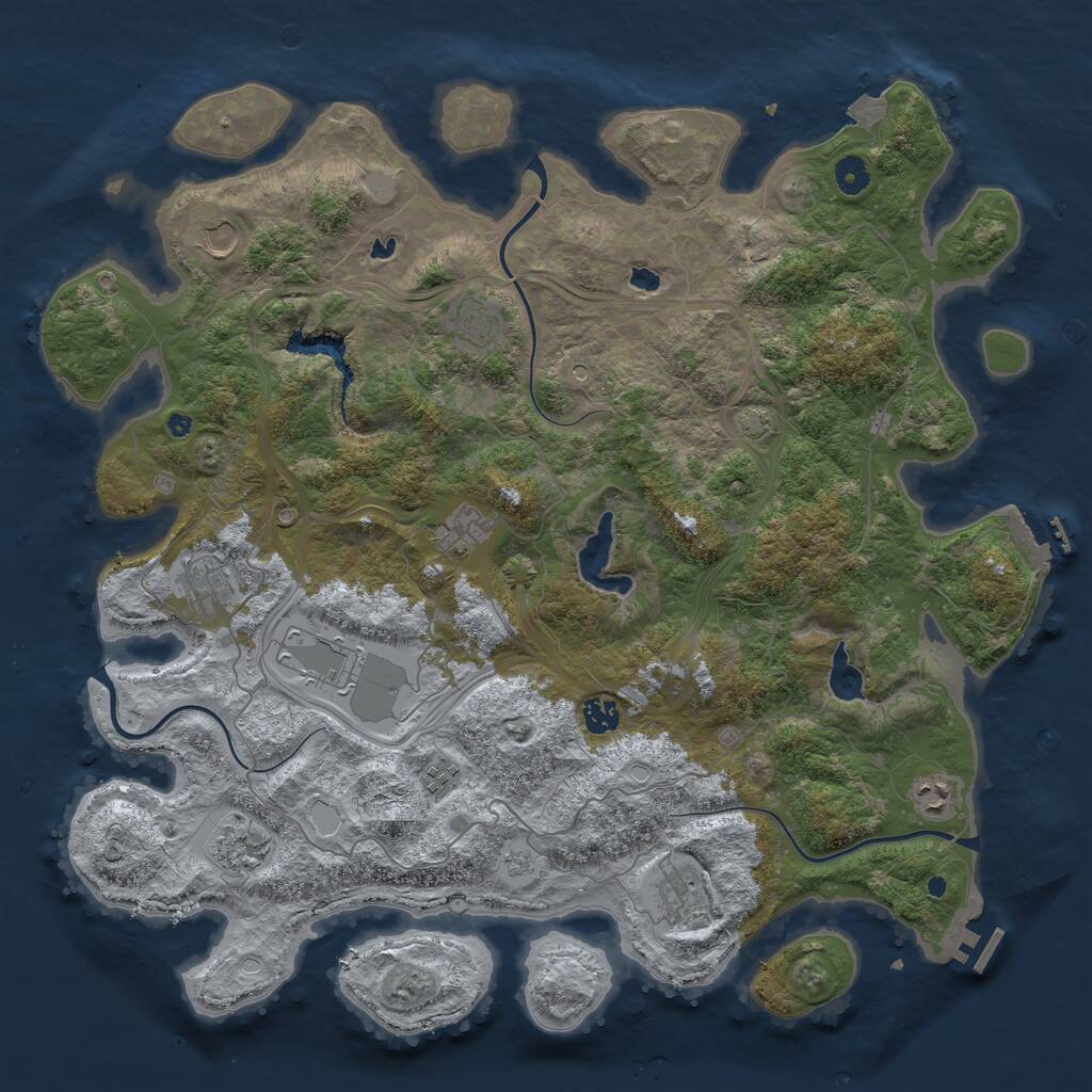 Rust Map: Procedural Map, Size: 4500, Seed: 1892351814, 16 Monuments