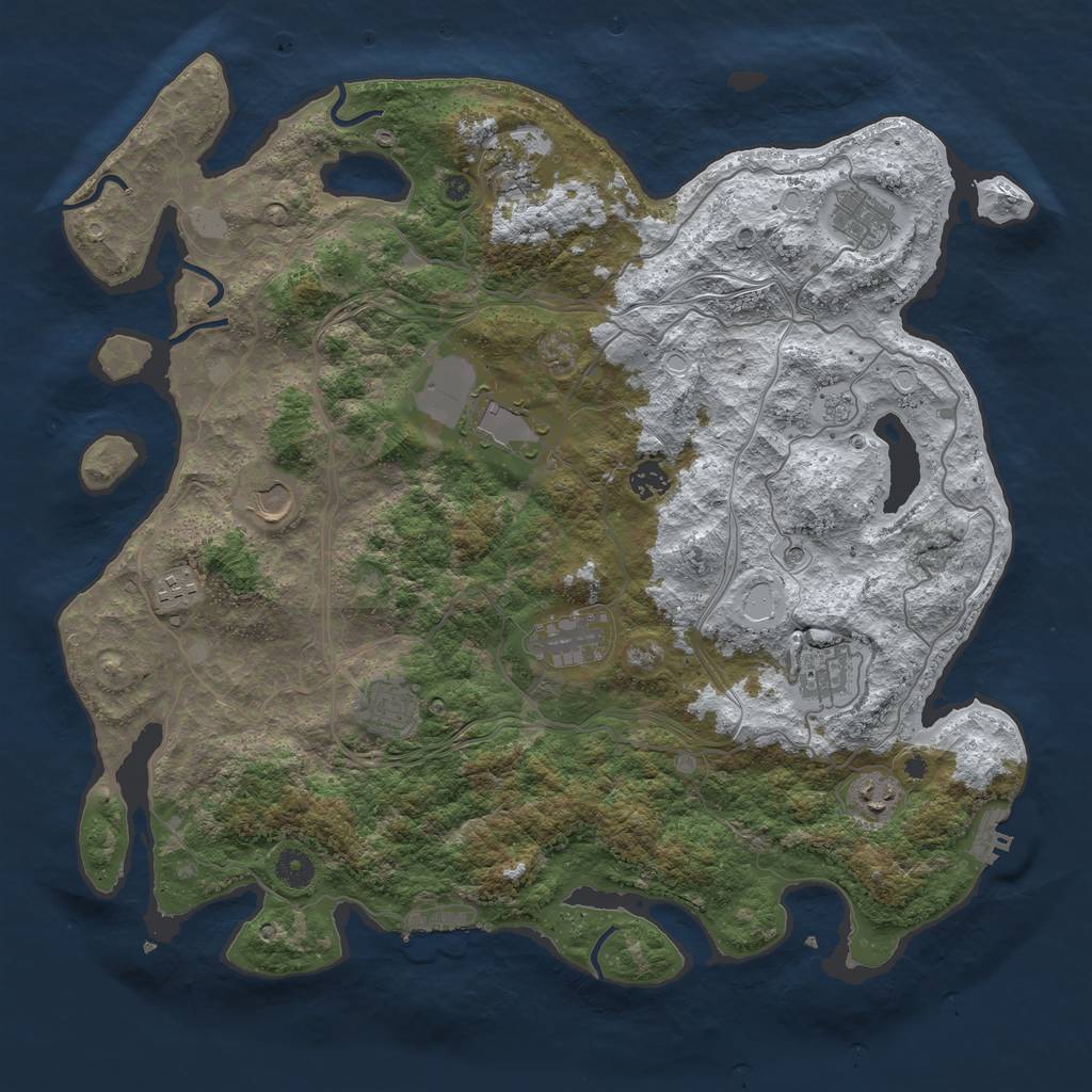 Rust Map: Procedural Map, Size: 4250, Seed: 457646543, 19 Monuments