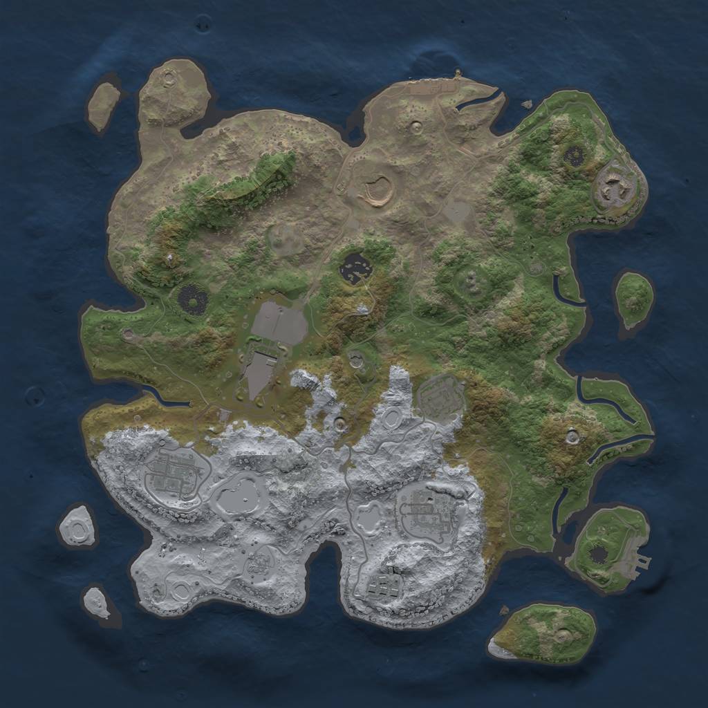 Rust Map: Procedural Map, Size: 3500, Seed: 925006931, 17 Monuments