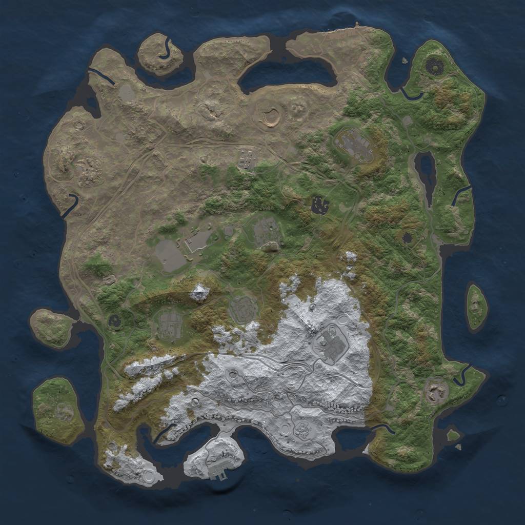 Rust Map: Procedural Map, Size: 4300, Seed: 763342114, 20 Monuments