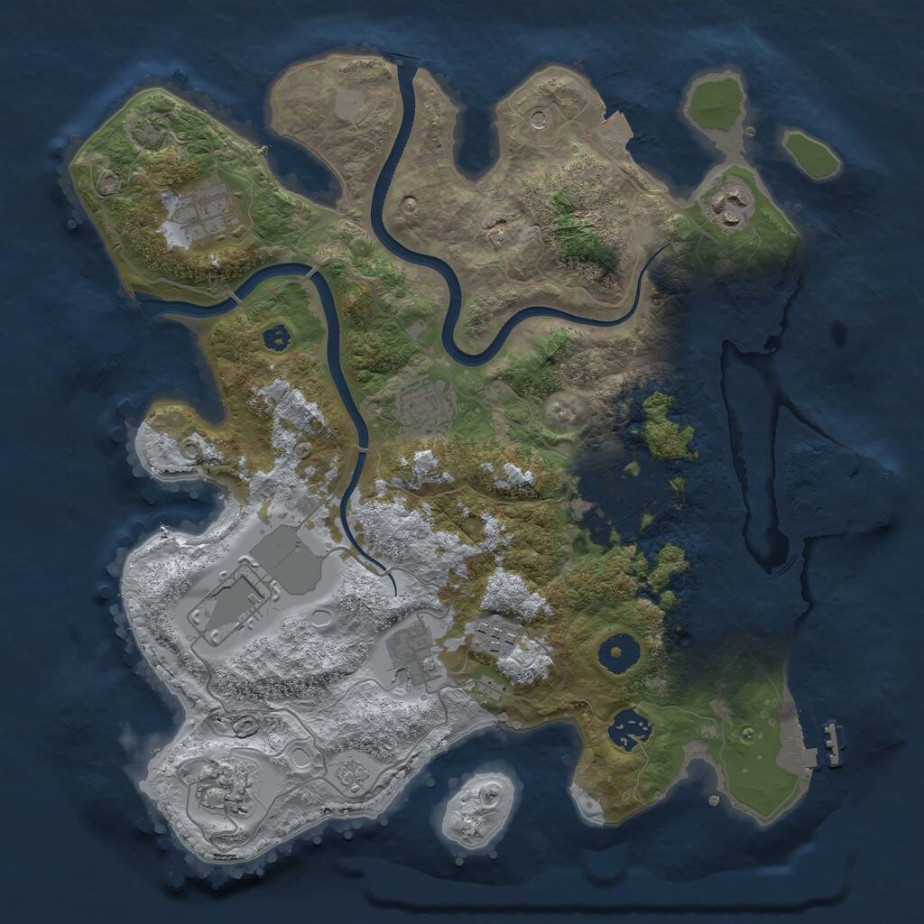 Rust Map: Procedural Map, Size: 3500, Seed: 362858119, 15 Monuments