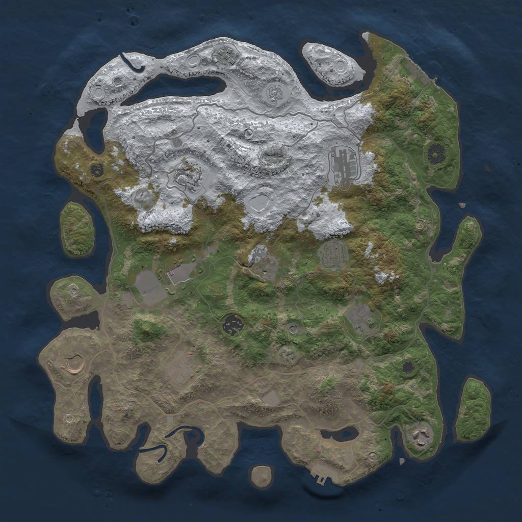 Rust Map: Procedural Map, Size: 4000, Seed: 1514042679, 20 Monuments