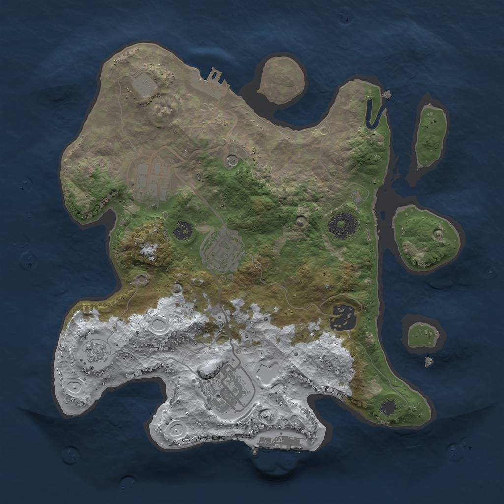 Rust Map: Procedural Map, Size: 2731, Seed: 34531413, 13 Monuments
