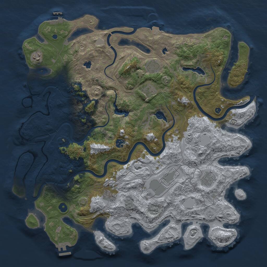 Rust Map: Procedural Map, Size: 4500, Seed: 81237279, 14 Monuments