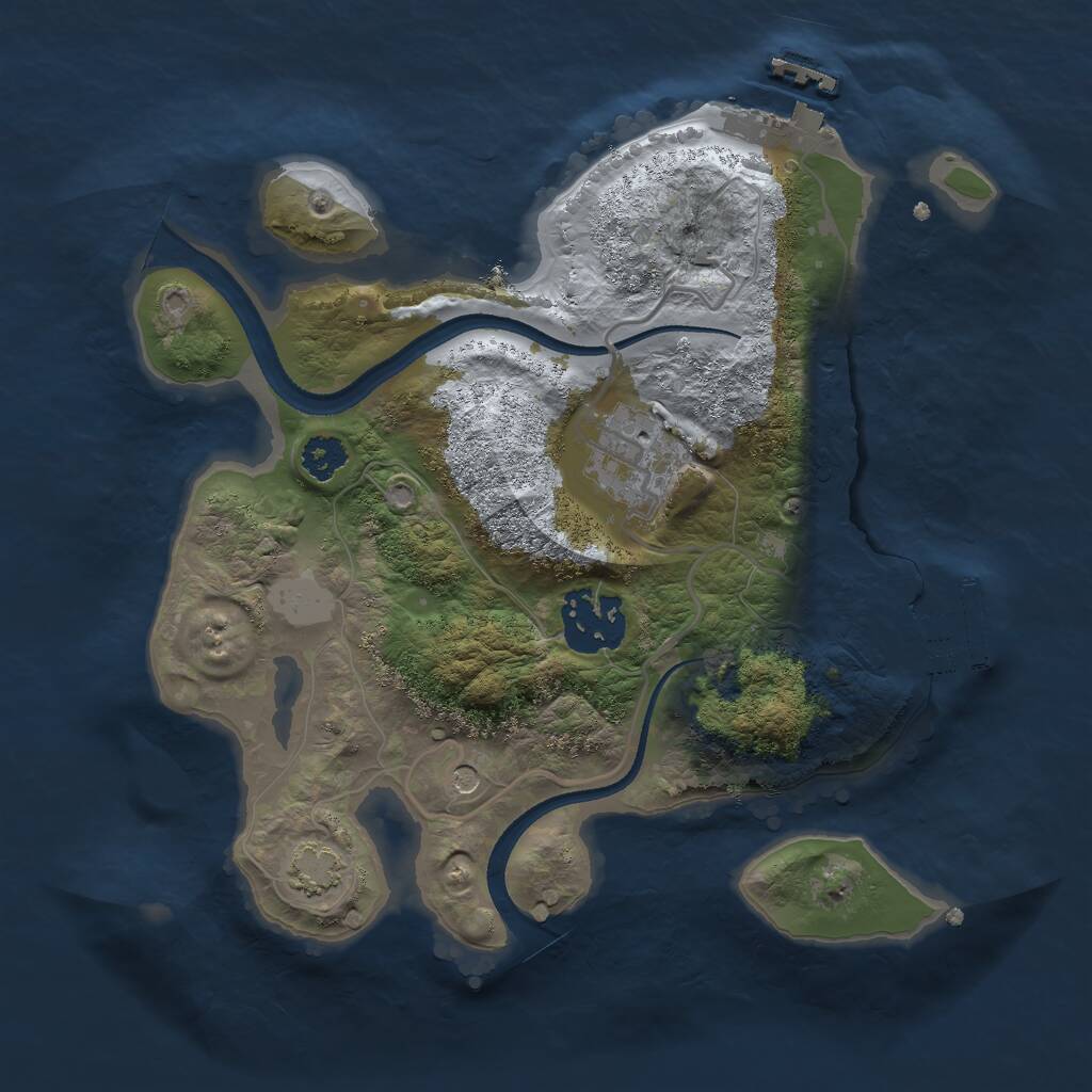 Rust Map: Procedural Map, Size: 2500, Seed: 2066835467, 7 Monuments