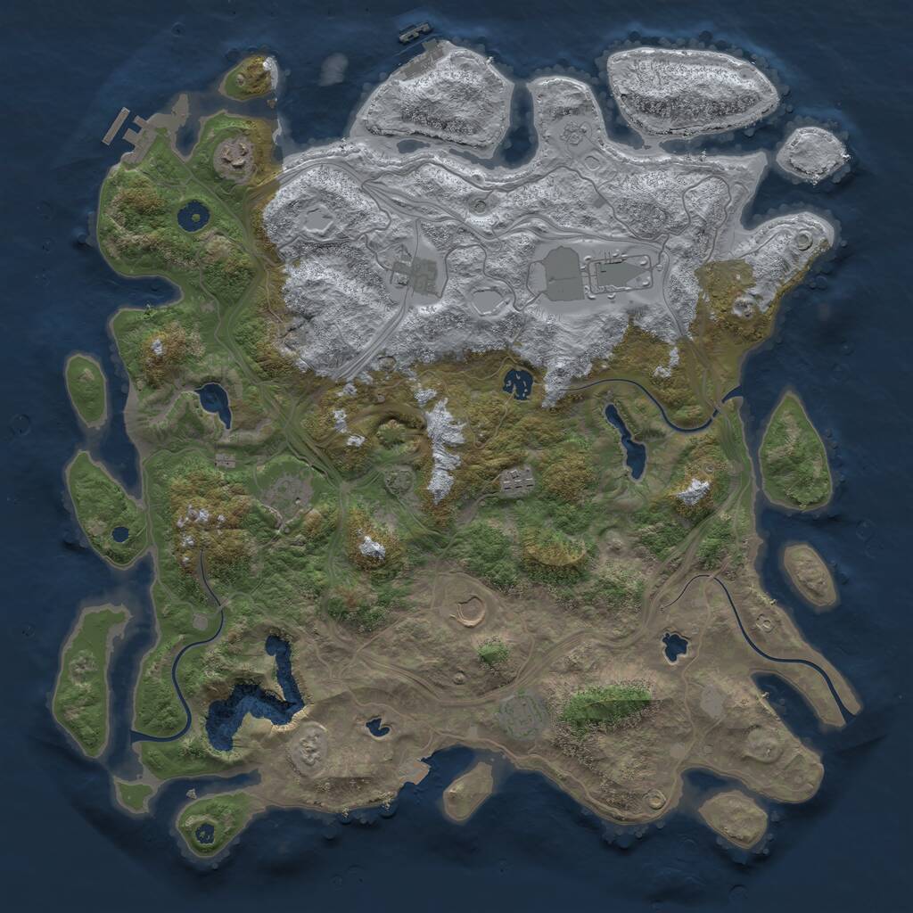 Rust Map: Procedural Map, Size: 4500, Seed: 1103445914, 14 Monuments