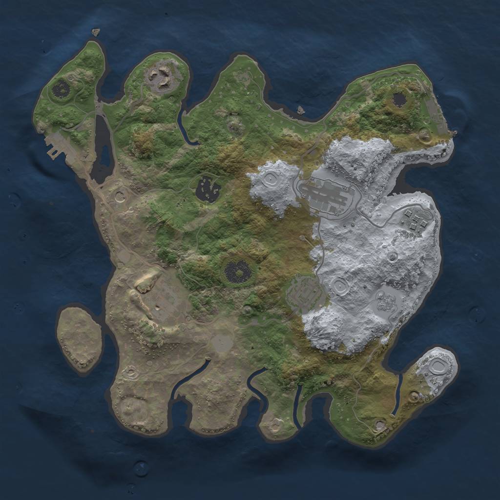 Rust Map: Procedural Map, Size: 3000, Seed: 14764, 15 Monuments