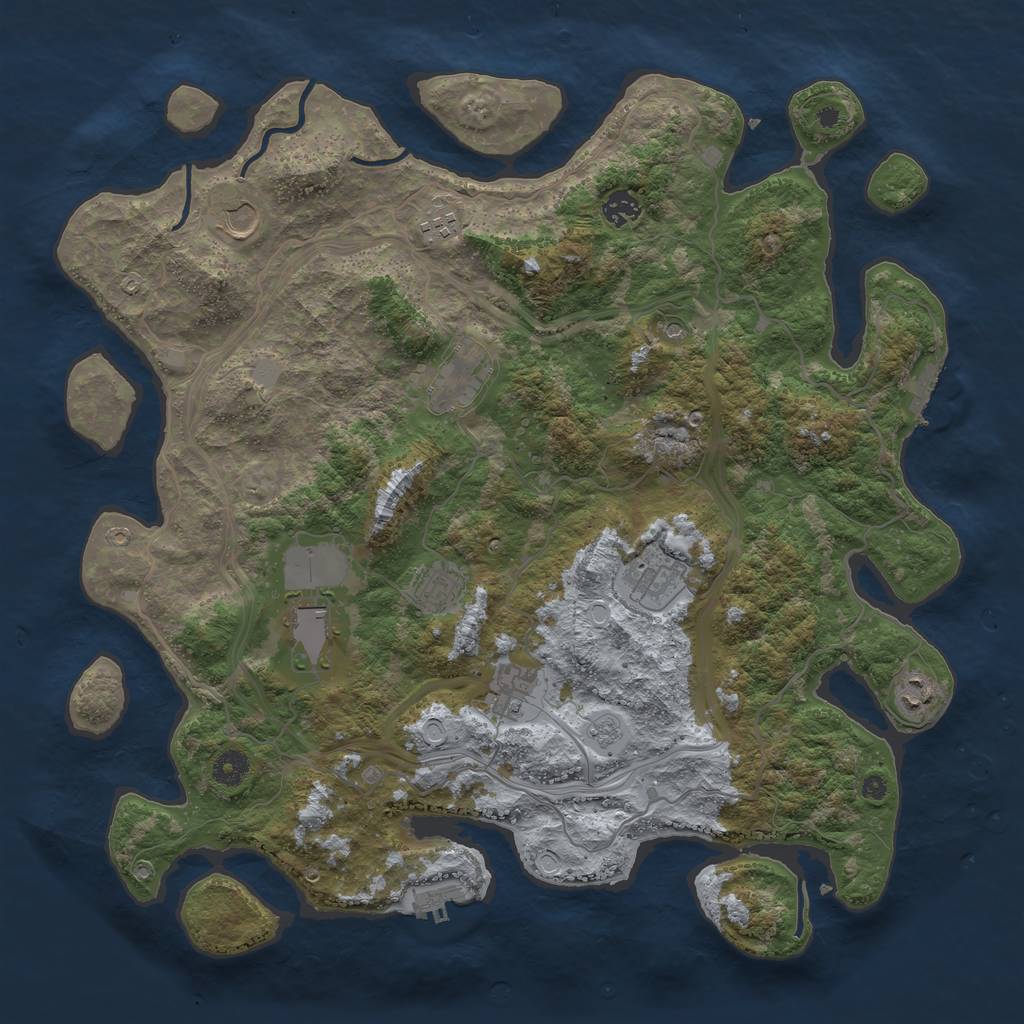 Rust Map: Procedural Map, Size: 4250, Seed: 1787082799, 18 Monuments