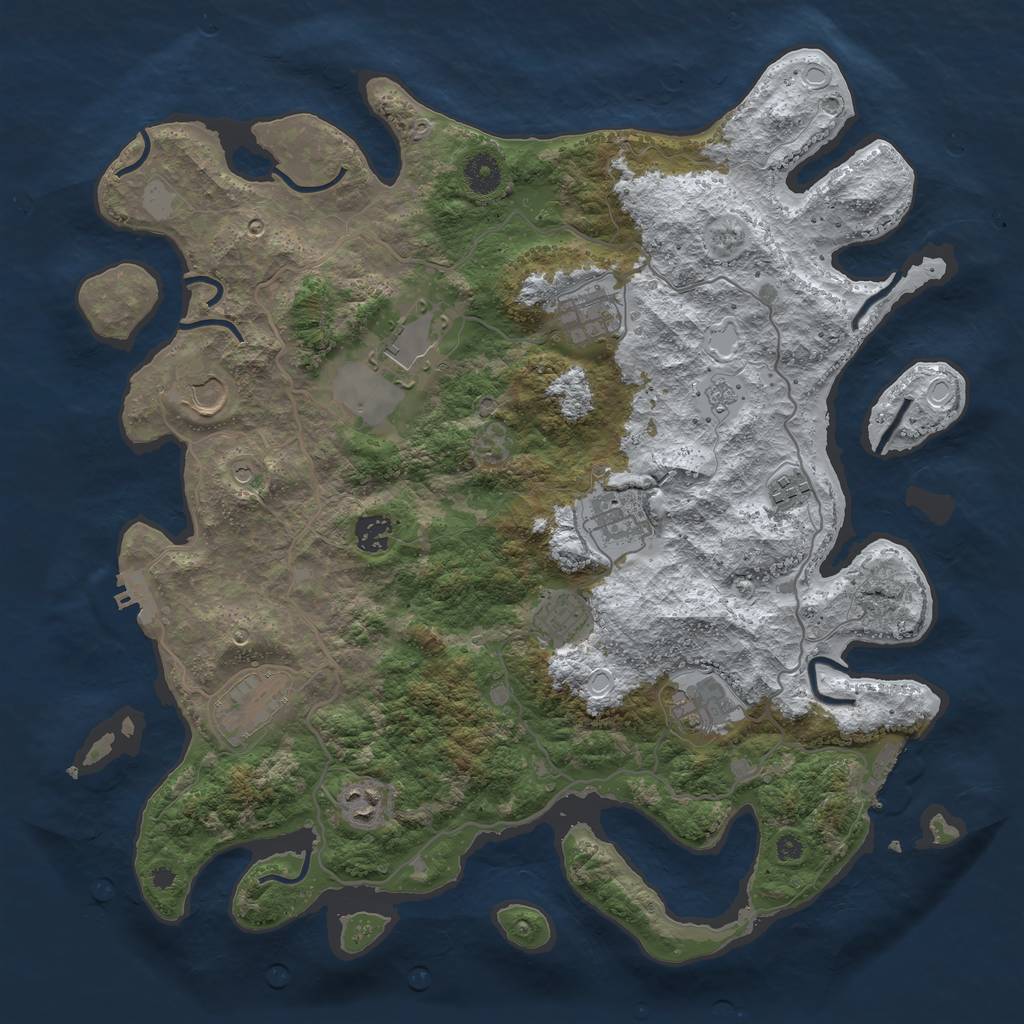 Rust Map: Procedural Map, Size: 4000, Seed: 11199, 19 Monuments