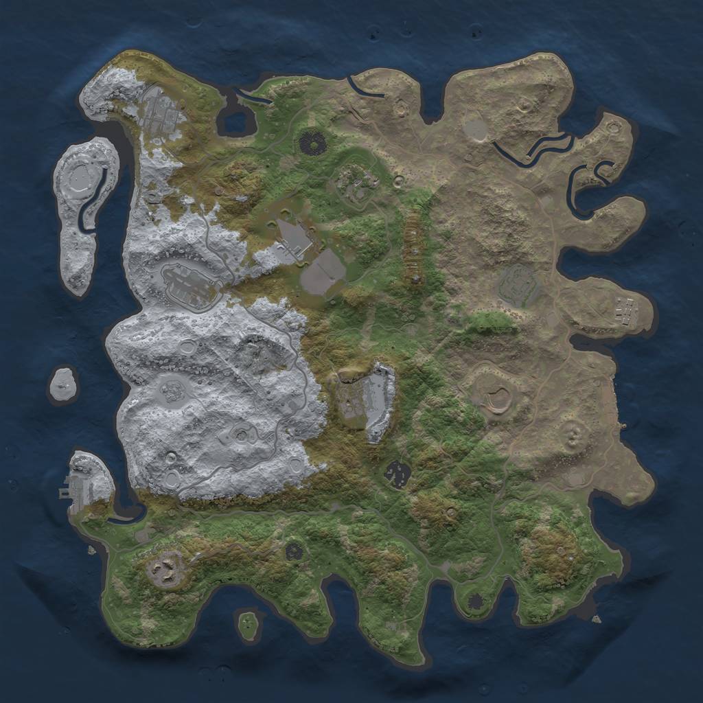 Rust Map: Procedural Map, Size: 4000, Seed: 109231440, 17 Monuments