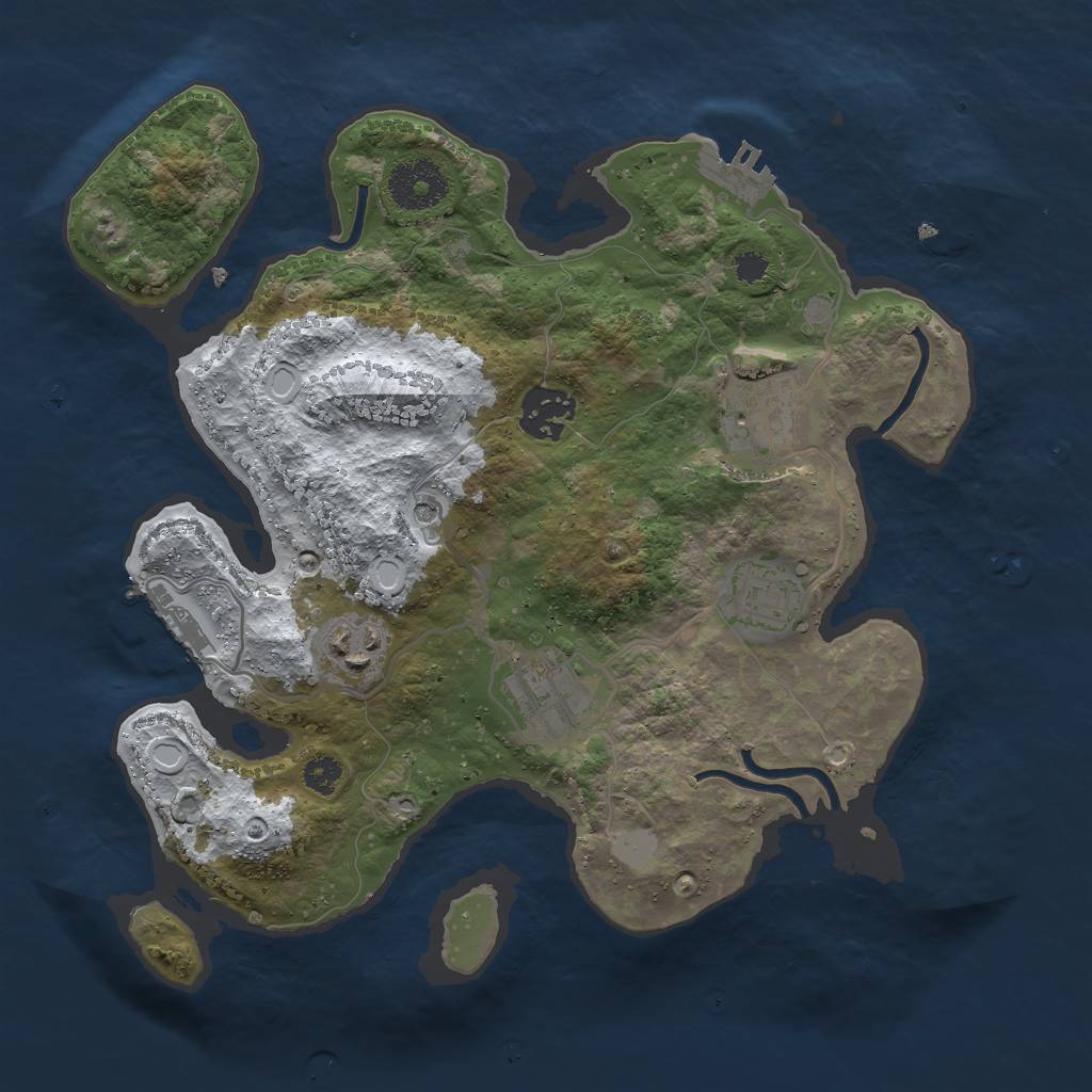 Rust Map: Procedural Map, Size: 3000, Seed: 12930, 13 Monuments