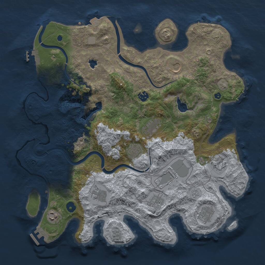 Rust Map: Procedural Map, Size: 4000, Seed: 14277690, 17 Monuments