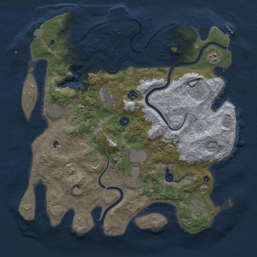 Rust Map: Procedural Map, Size: 4000, Seed: 501097793, 15 Monuments