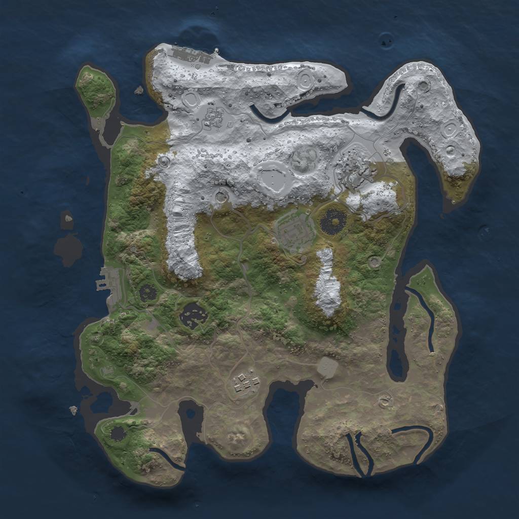 Rust Map: Procedural Map, Size: 3000, Seed: 25726, 13 Monuments