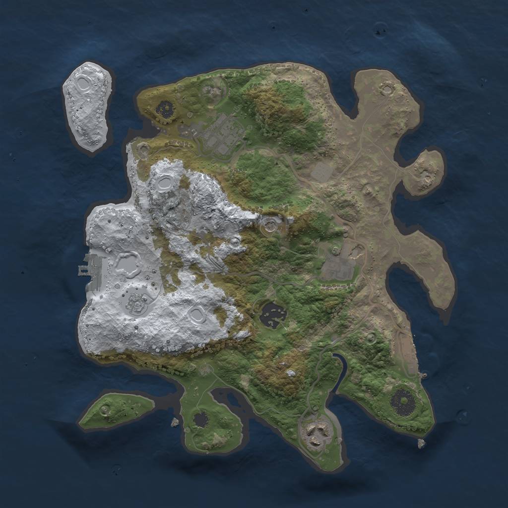 Rust Map: Procedural Map, Size: 3000, Seed: 54741, 13 Monuments