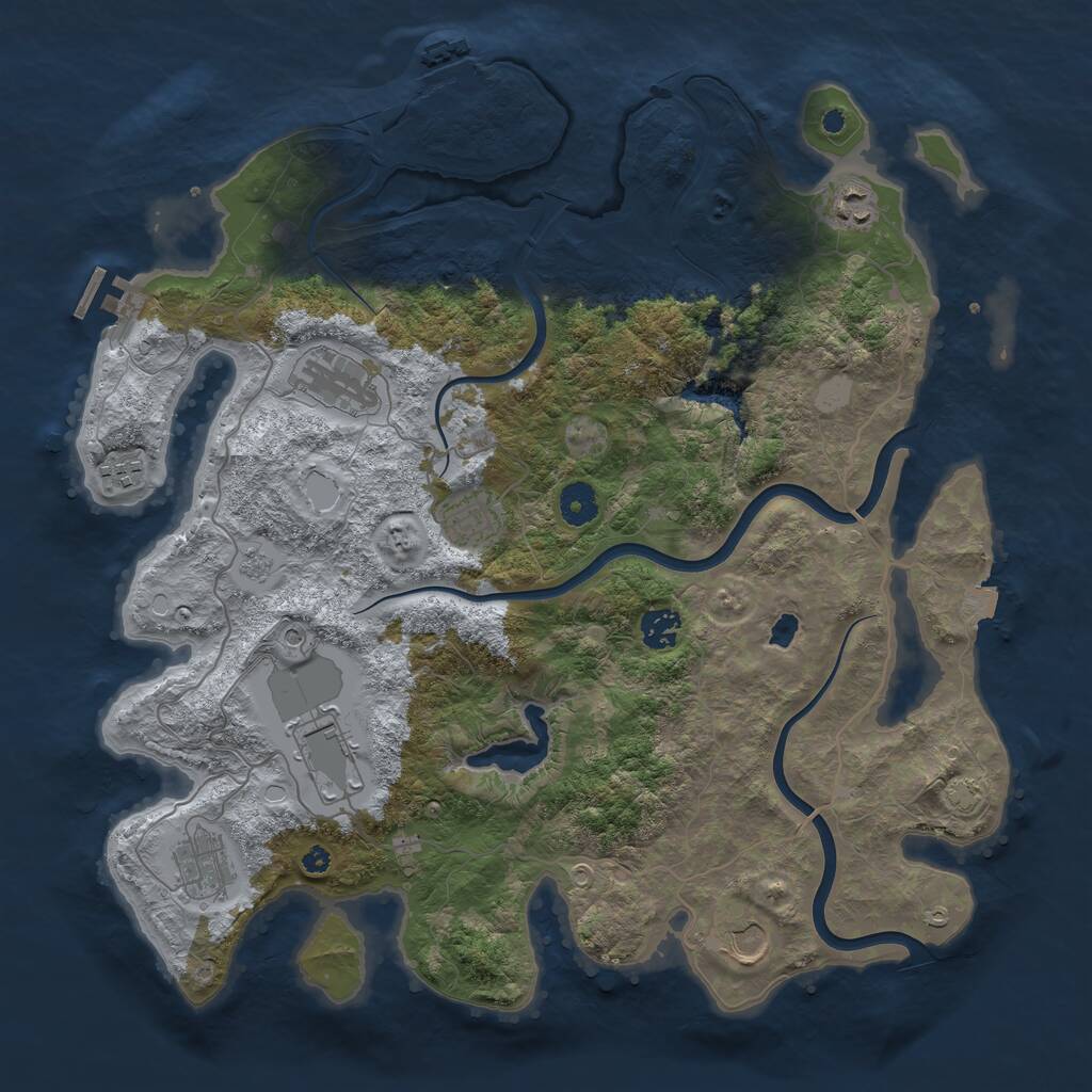 Rust Map: Procedural Map, Size: 4000, Seed: 7710097, 14 Monuments
