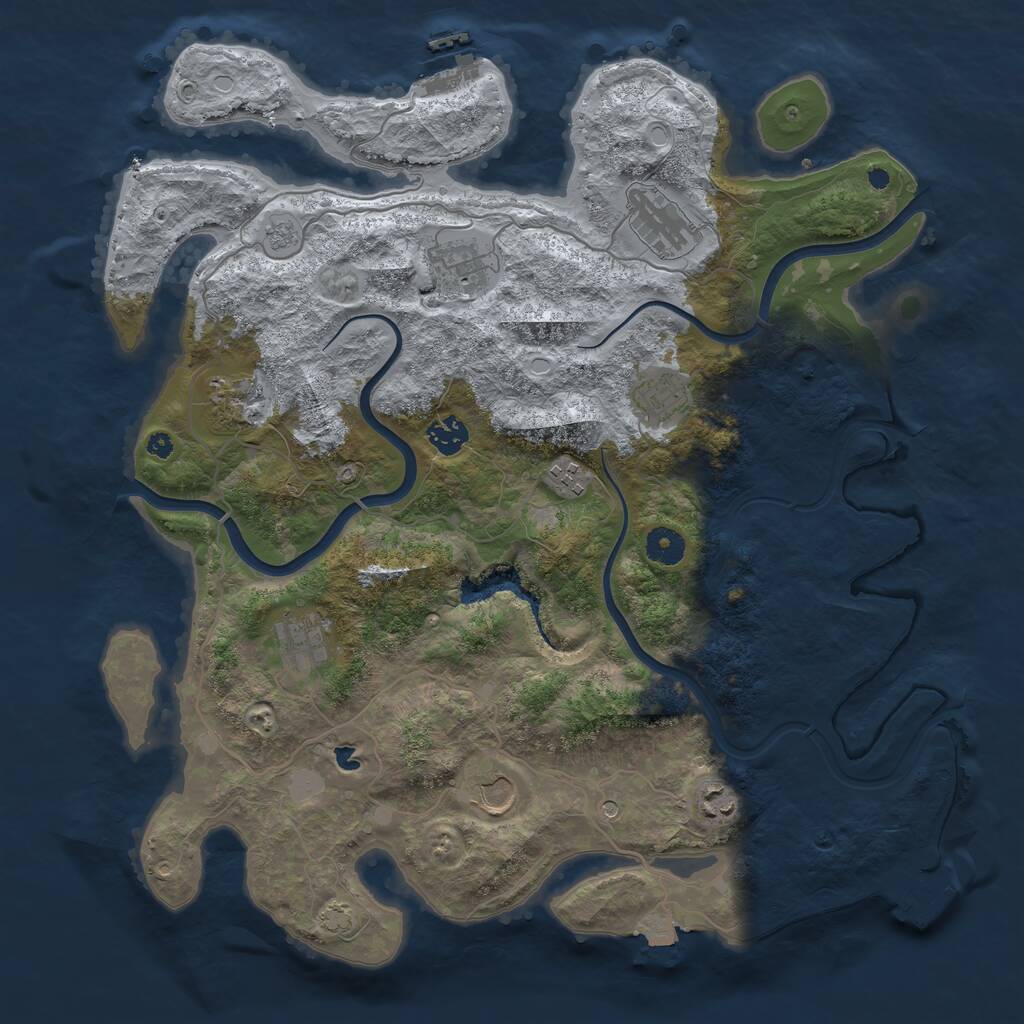 Rust Map: Procedural Map, Size: 4000, Seed: 514637460, 15 Monuments