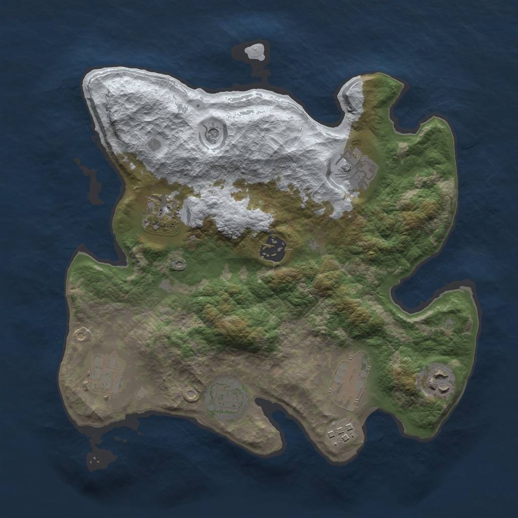 Rust Map: Barren, Size: 3000, Seed: 2785, 11 Monuments