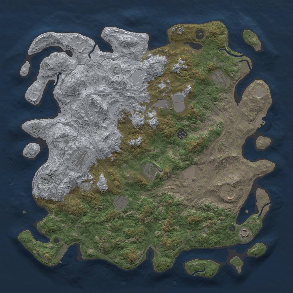 Rust Map: Procedural Map, Size: 4500, Seed: 75757520, 20 Monuments