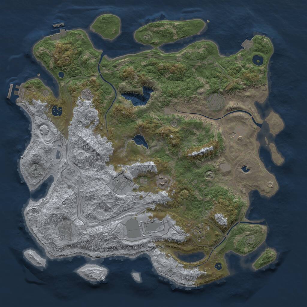 Rust Map: Procedural Map, Size: 4250, Seed: 14013, 15 Monuments