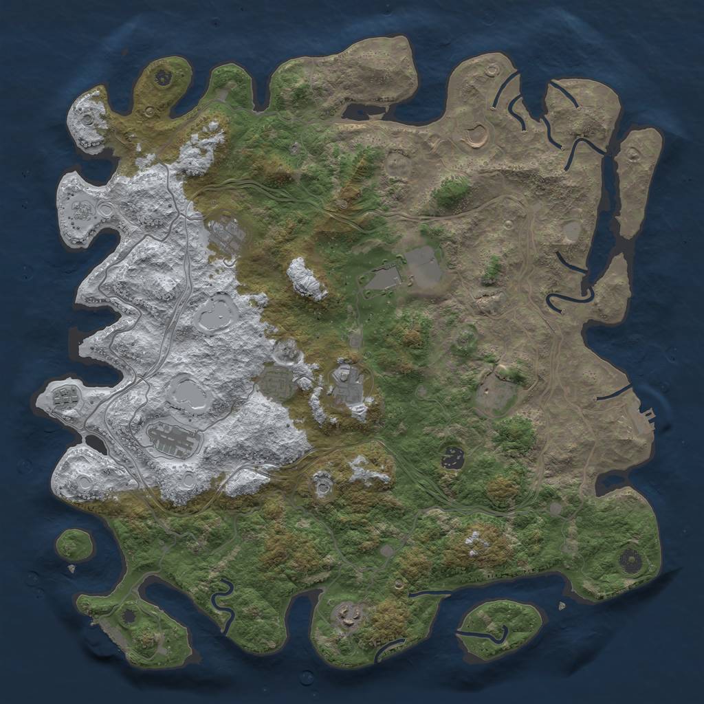 Rust Map: Procedural Map, Size: 4500, Seed: 230620, 19 Monuments