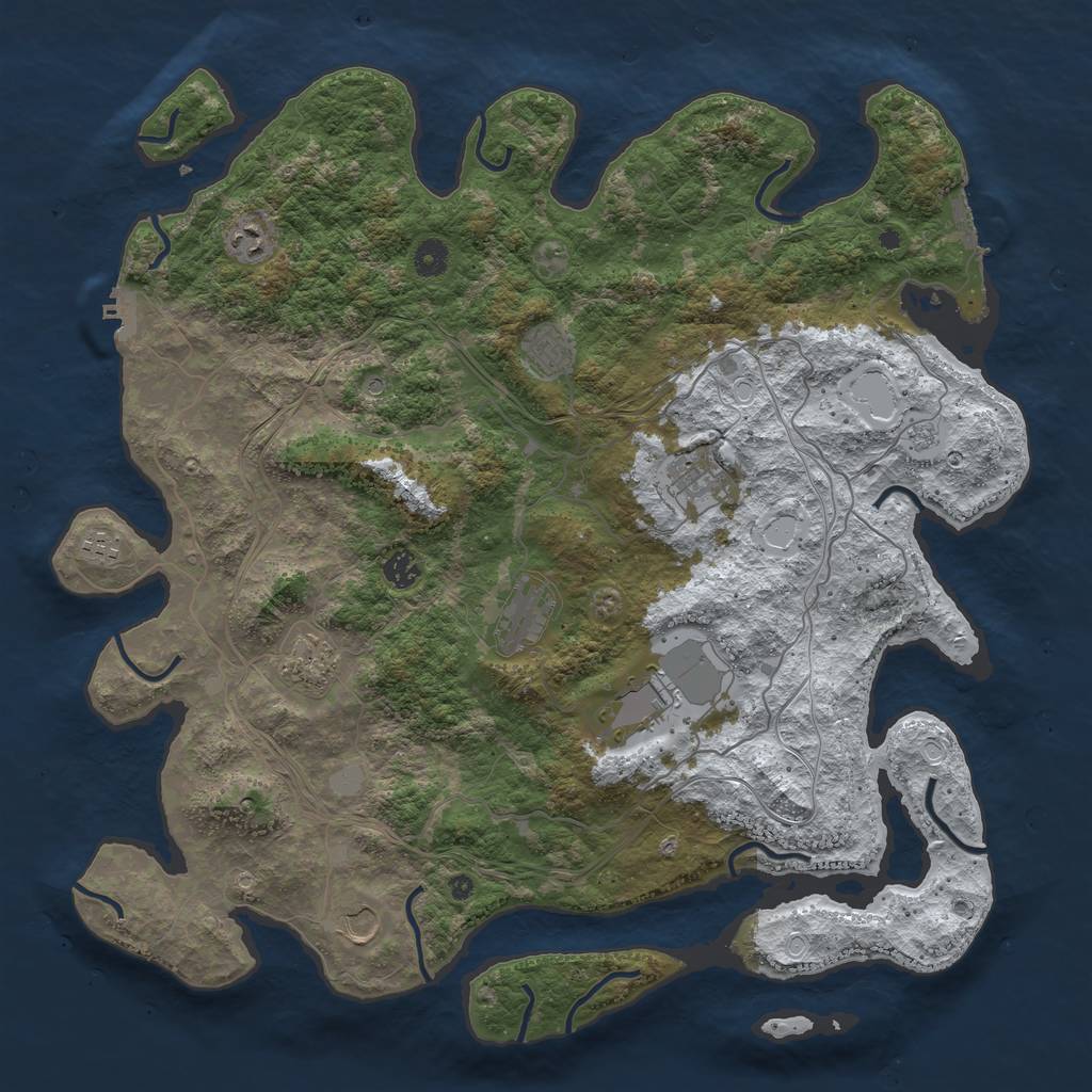 Rust Map: Procedural Map, Size: 4500, Seed: 386021948, 18 Monuments