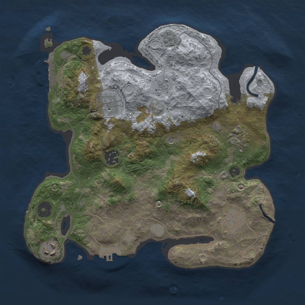 Rust Map: Procedural Map, Size: 3000, Seed: 1087202849, 15 Monuments