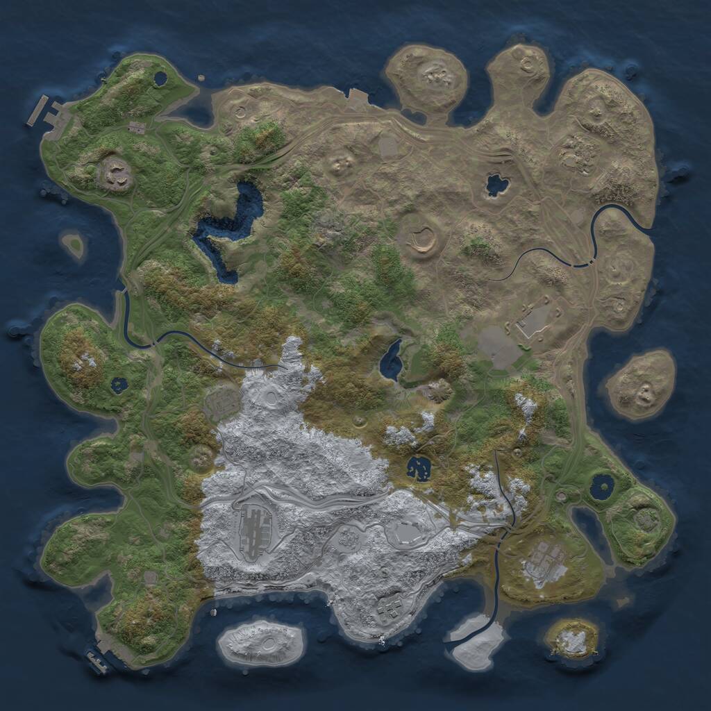 Rust Map: Procedural Map, Size: 4250, Seed: 1501100316, 15 Monuments