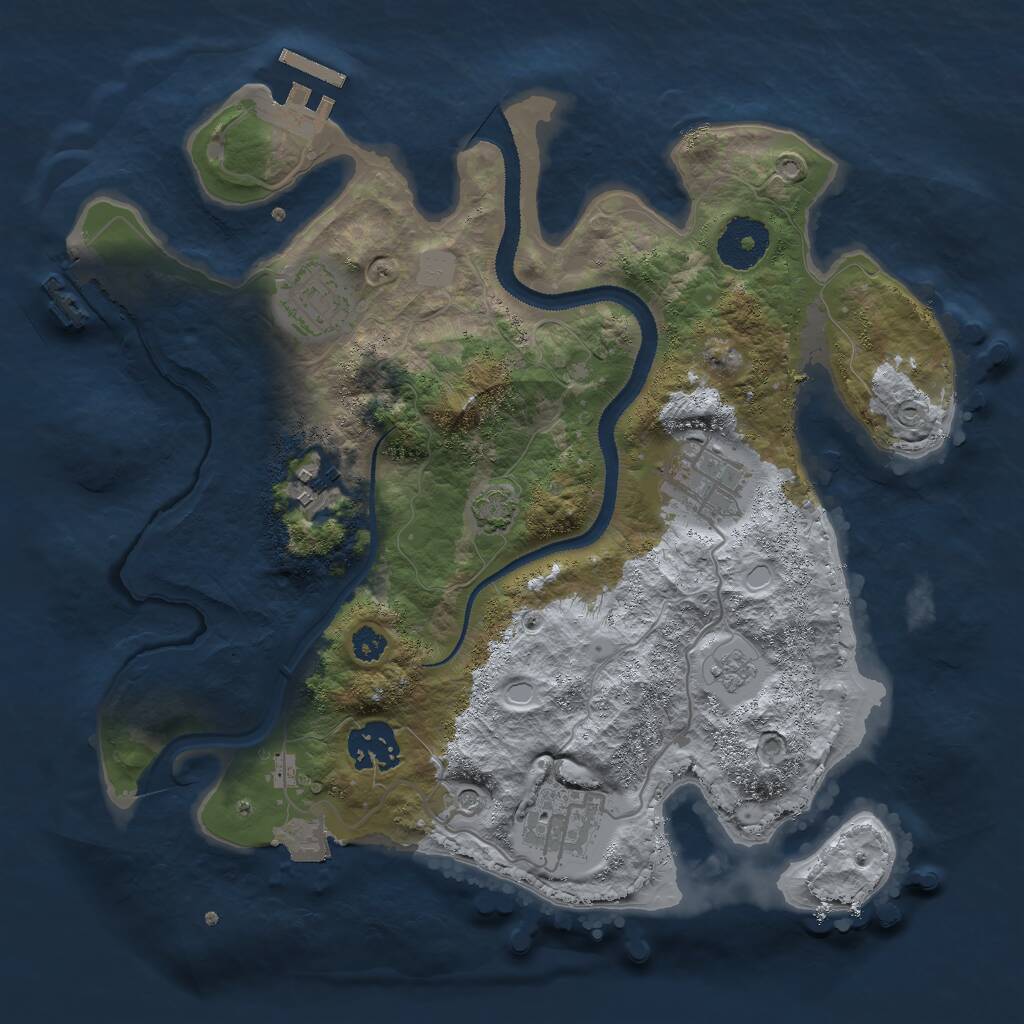 Rust Map: Procedural Map, Size: 3000, Seed: 1825015191, 11 Monuments