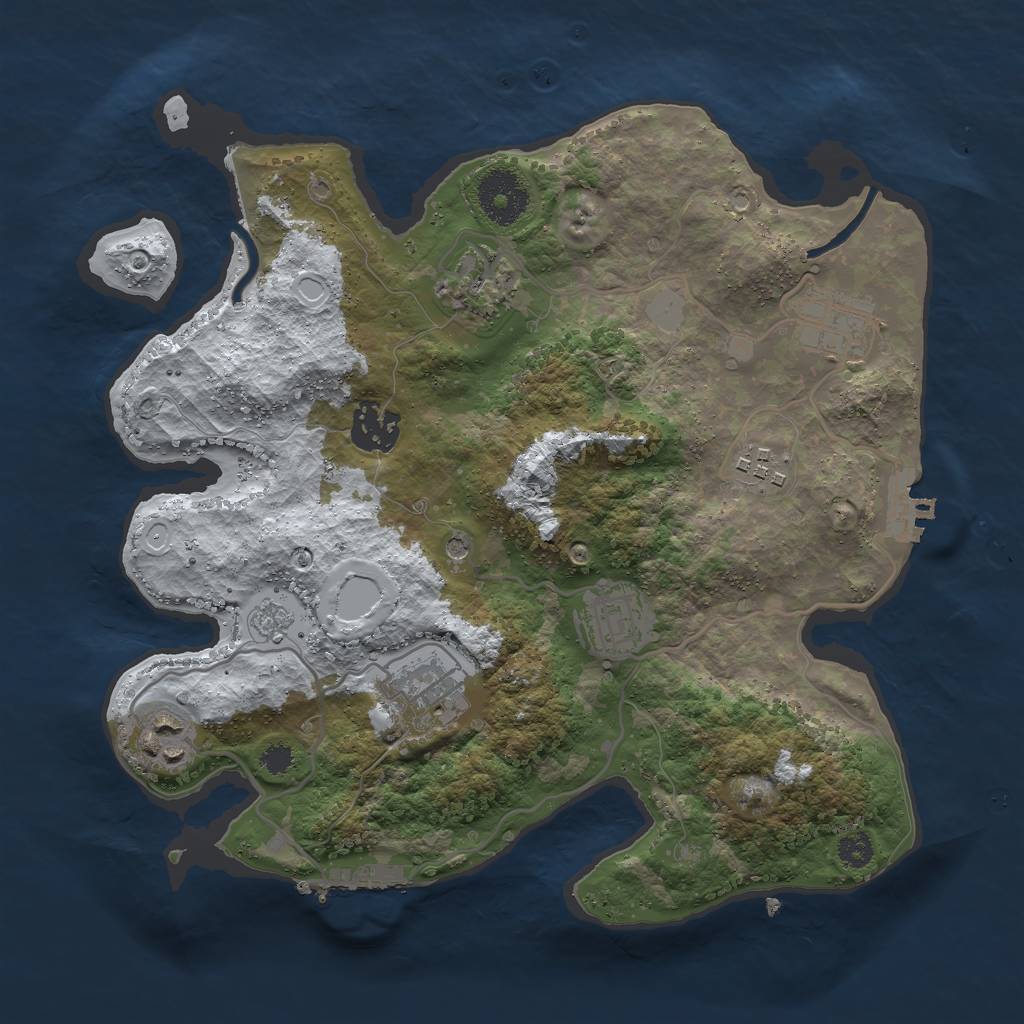 Rust Map: Procedural Map, Size: 3000, Seed: 68915, 16 Monuments
