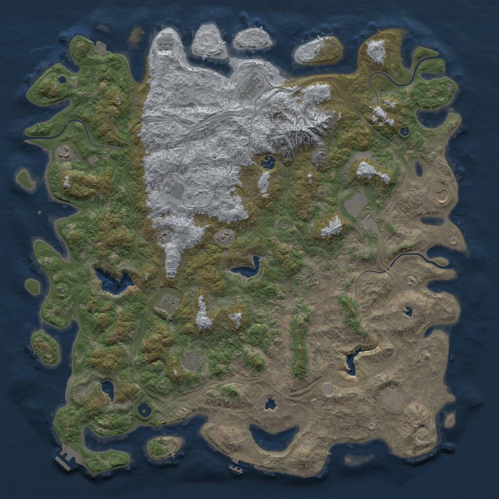 Rust Map: Procedural Map, Size: 5500, Seed: 87593865, 17 Monuments