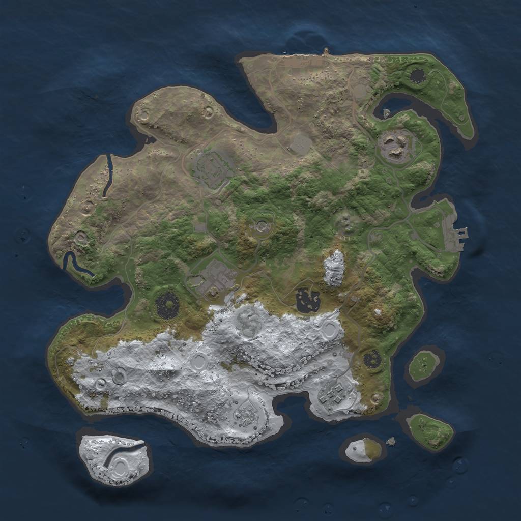 Rust Map: Procedural Map, Size: 3000, Seed: 1424790928, 14 Monuments