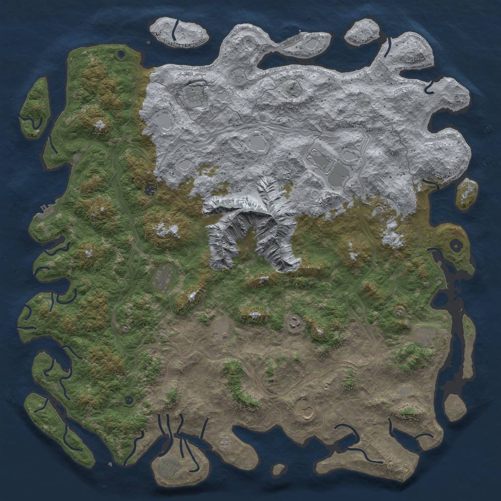 Rust Map: Procedural Map, Size: 6000, Seed: 181608230, 18 Monuments