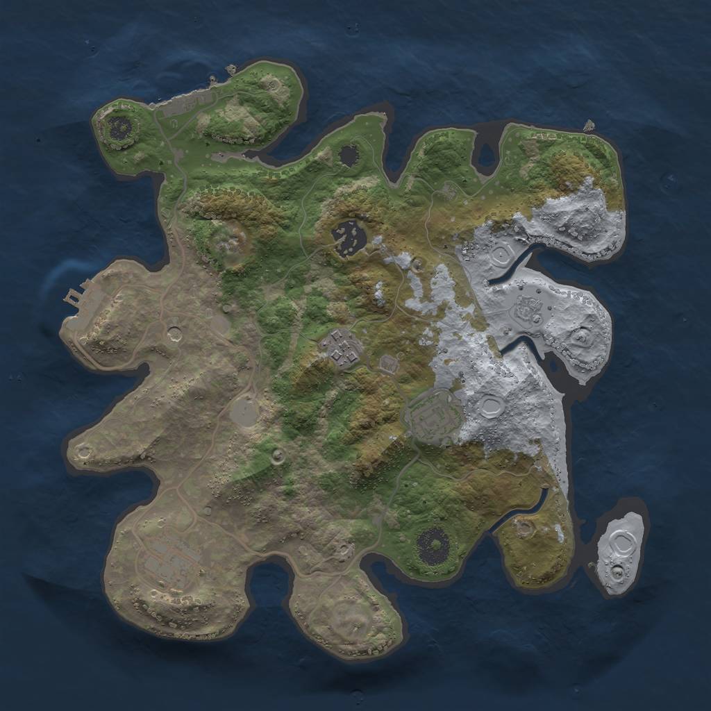 Rust Map: Procedural Map, Size: 3000, Seed: 20004, 13 Monuments