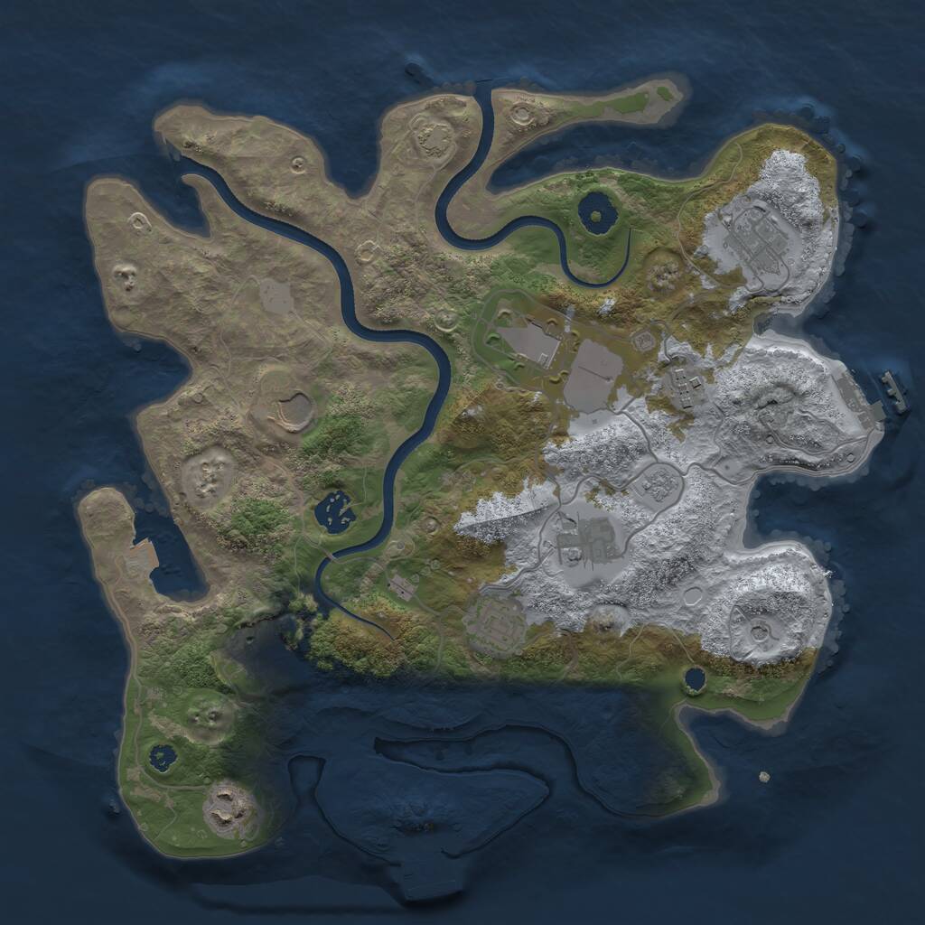 Rust Map: Procedural Map, Size: 3500, Seed: 1500174992, 15 Monuments