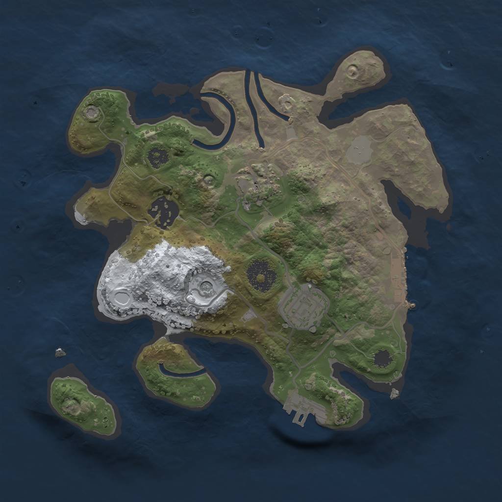 Rust Map: Procedural Map, Size: 2500, Seed: 29896, 11 Monuments