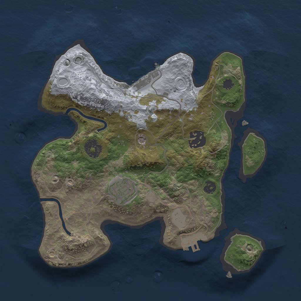 Rust Map: Procedural Map, Size: 2500, Seed: 12604, 10 Monuments
