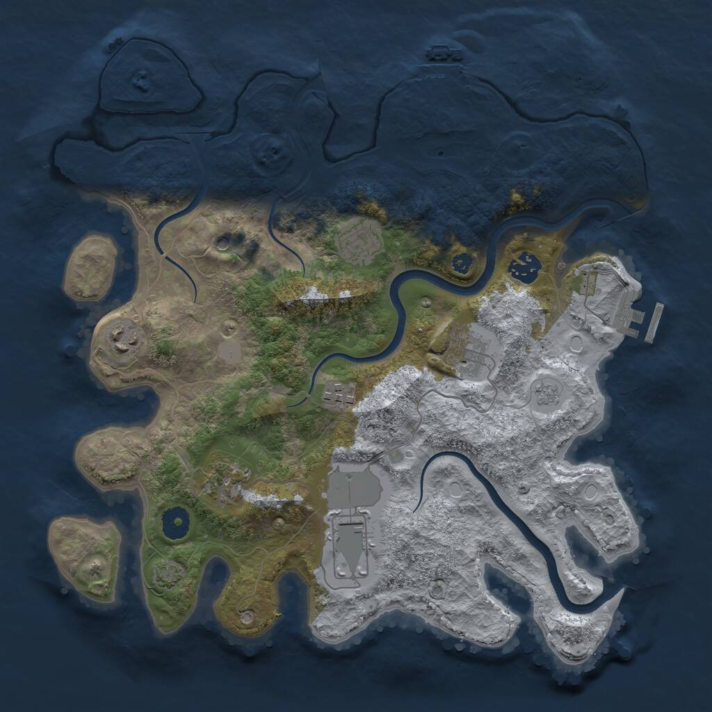 Rust Map: Procedural Map, Size: 3500, Seed: 1235123412, 13 Monuments