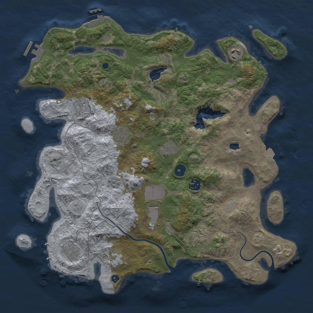 Rust Map: Procedural Map, Size: 4000, Seed: 439115712, 15 Monuments