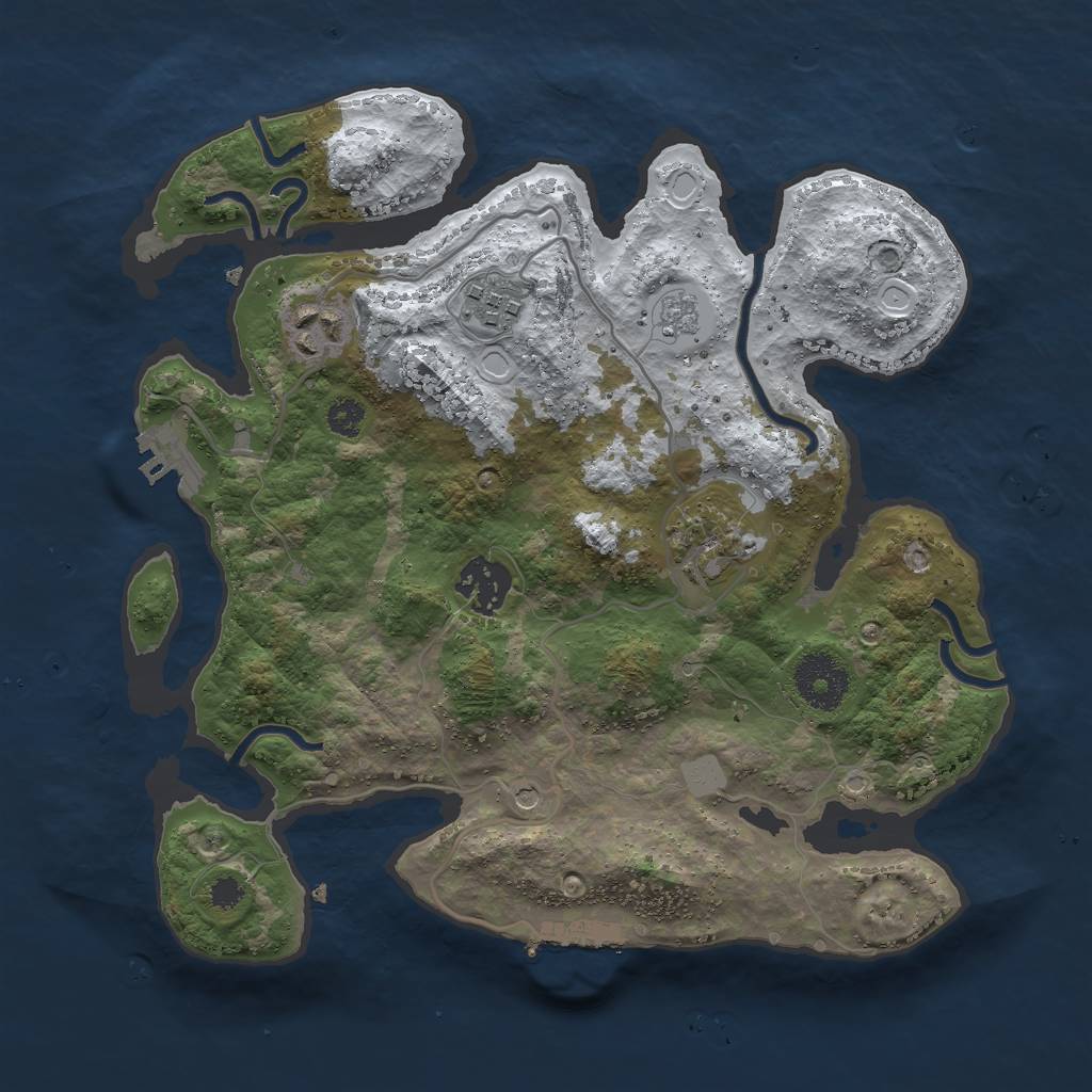 Rust Map: Procedural Map, Size: 3000, Seed: 5046, 13 Monuments