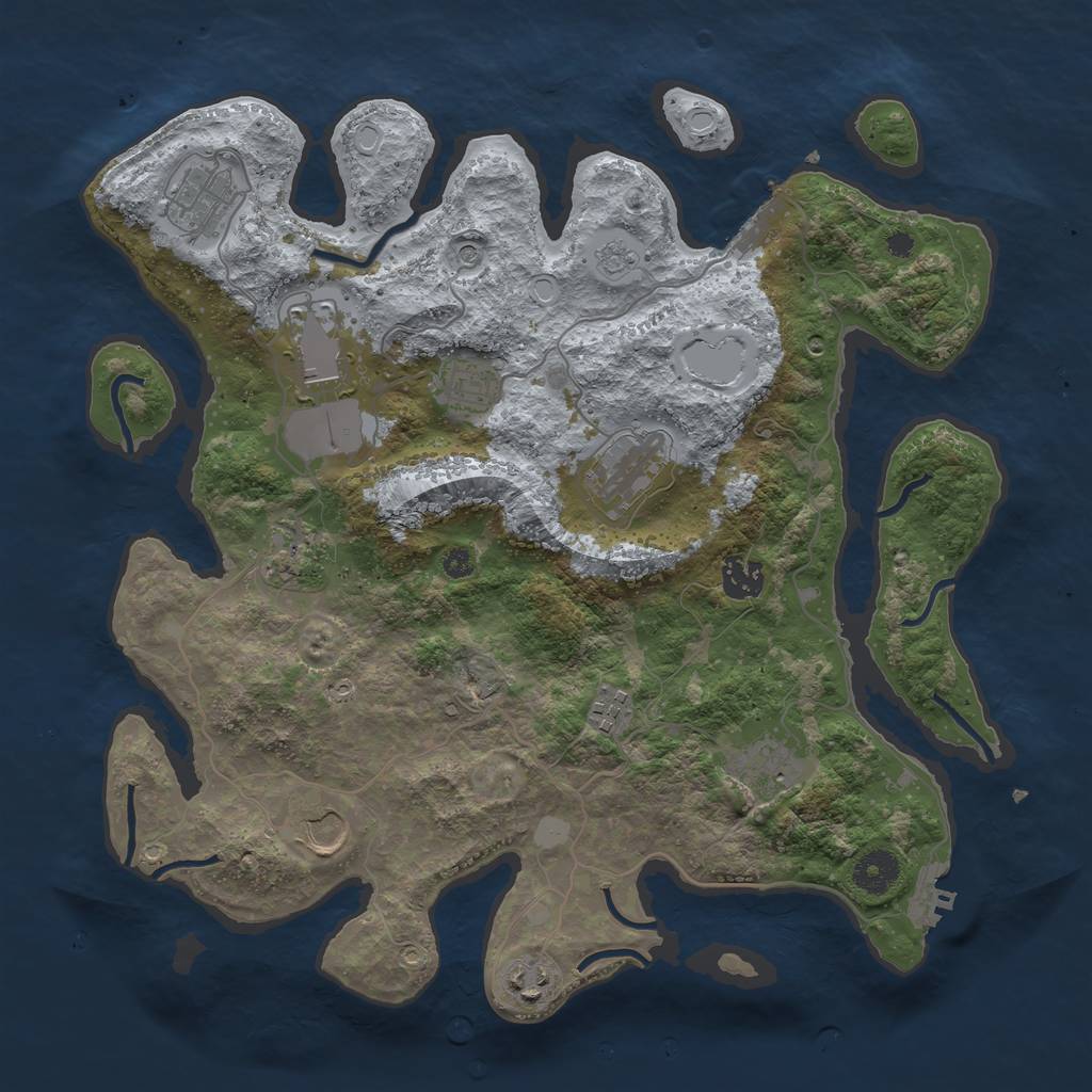 Rust Map: Procedural Map, Size: 3700, Seed: 194235202, 19 Monuments