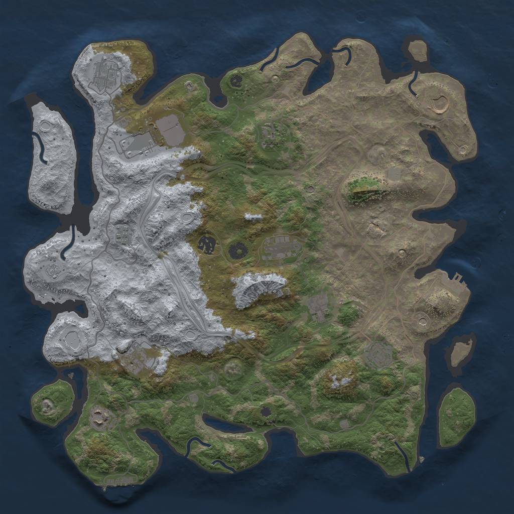 Rust Map: Procedural Map, Size: 4250, Seed: 671623944, 20 Monuments