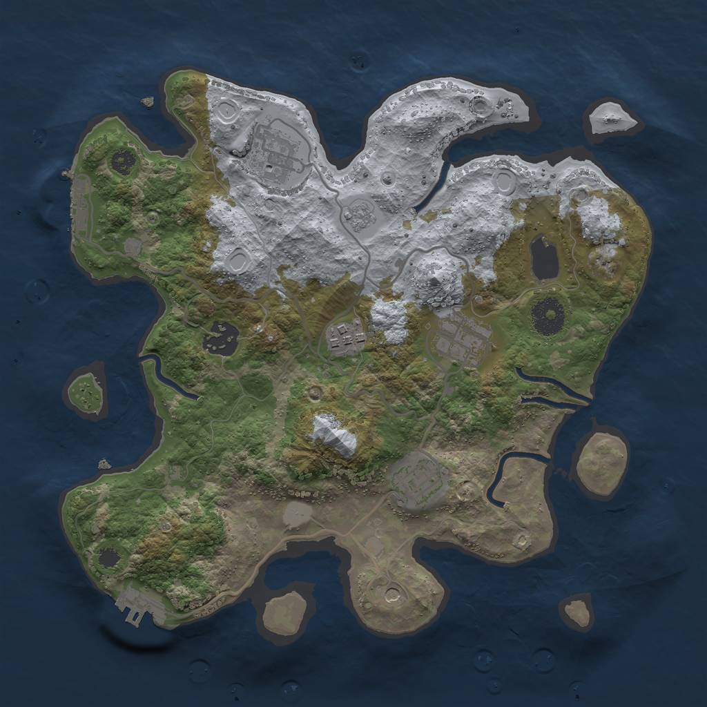 Rust Map: Procedural Map, Size: 3000, Seed: 62917, 14 Monuments