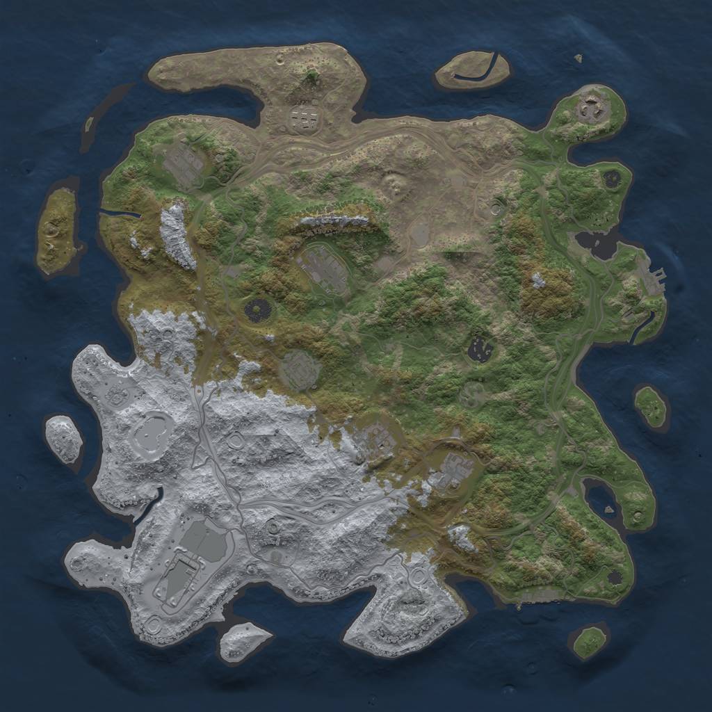Rust Map: Procedural Map, Size: 4250, Seed: 568, 18 Monuments