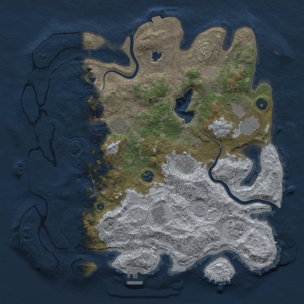 Rust Map: Procedural Map, Size: 4000, Seed: 1624180955, 12 Monuments