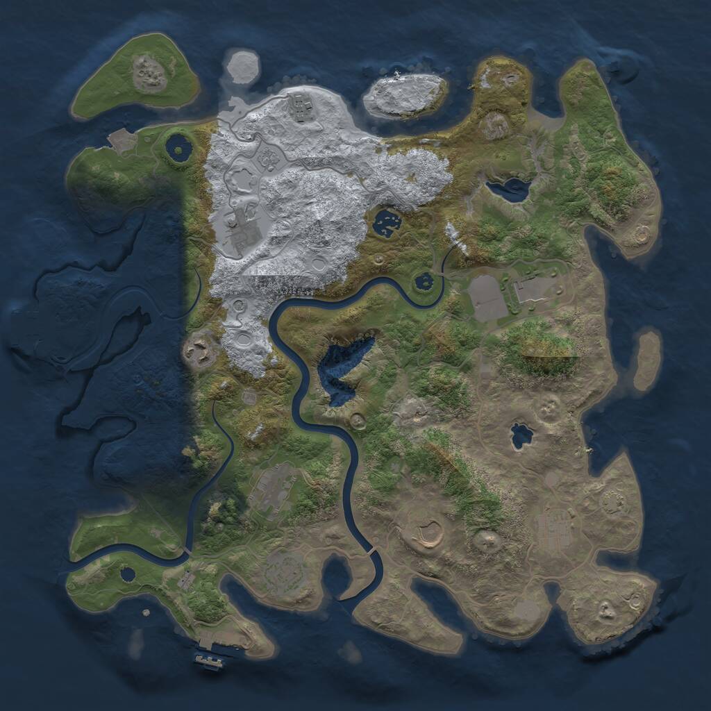 Rust Map: Procedural Map, Size: 4000, Seed: 63238238, 15 Monuments