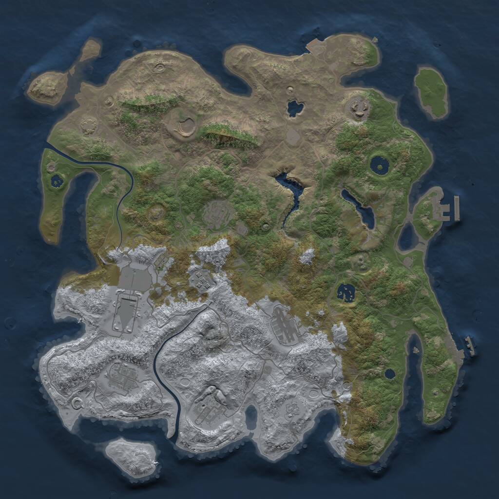 Rust Map: Procedural Map, Size: 4000, Seed: 1335951894, 15 Monuments