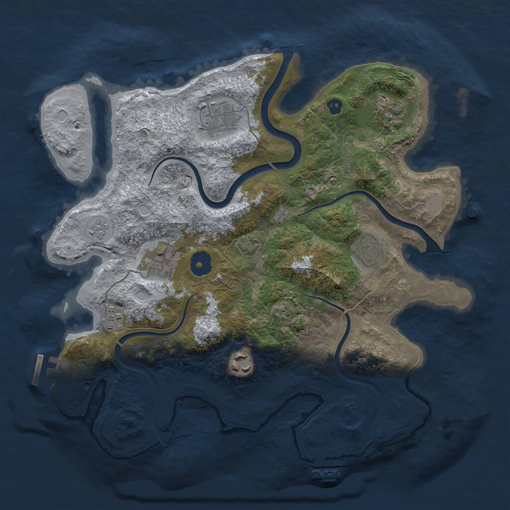 Rust Map: Procedural Map, Size: 3300, Seed: 8, 11 Monuments