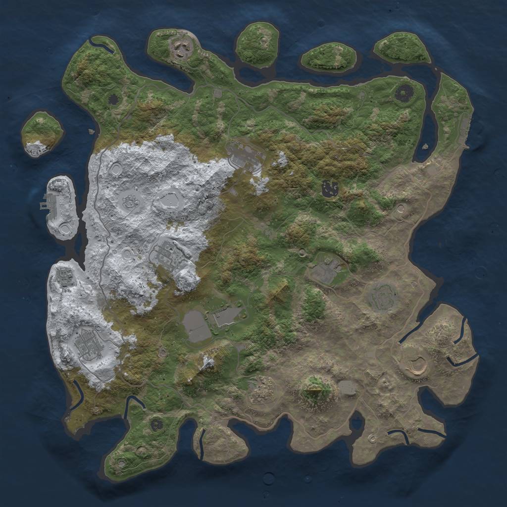 Rust Map: Procedural Map, Size: 4200, Seed: 5425, 20 Monuments