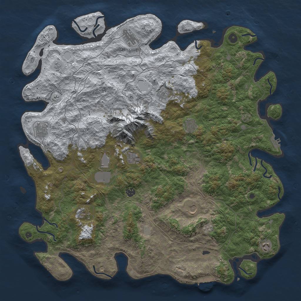 Rust Map: Procedural Map, Size: 5000, Seed: 52, 20 Monuments